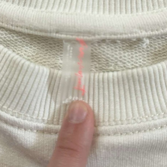 Free People Movement All Star Logo Pullover-Ivory/black size Medium NWT - Picture 6 of 12